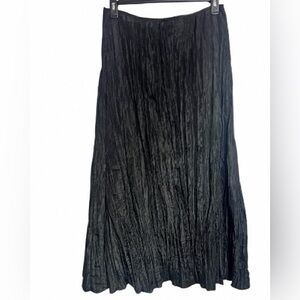 Victor Costa Black Crinkle Long Skirt - Vintage -NWT